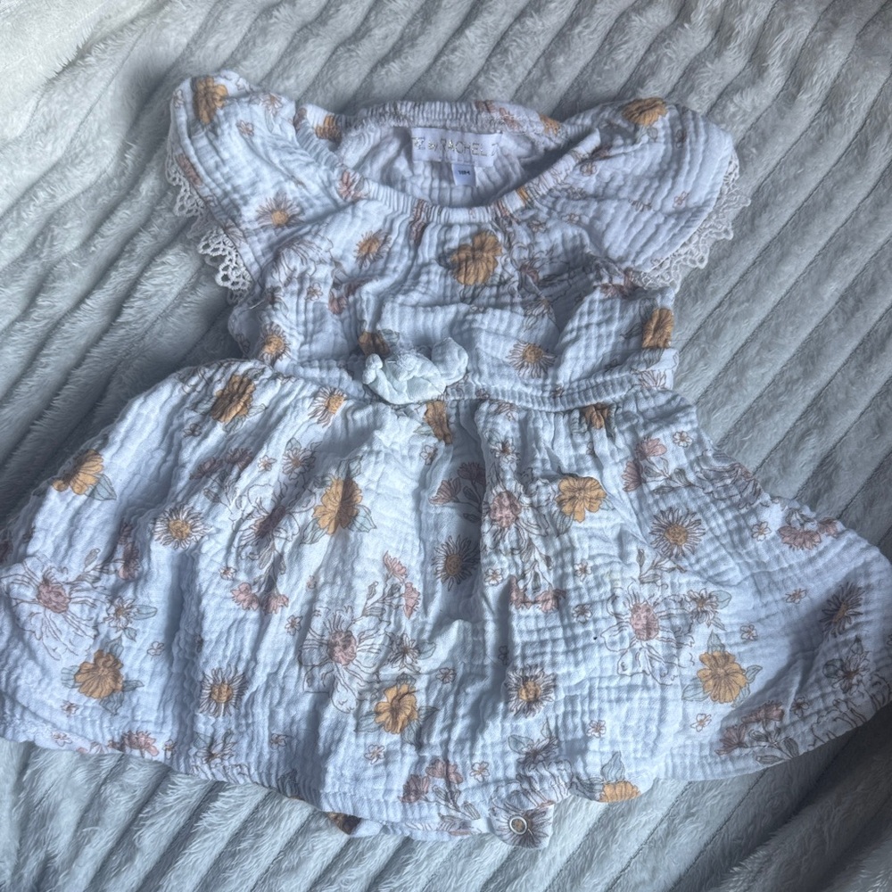 Rachel Zoe White and Brown Kids Casual Dress